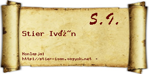 Stier Iván névjegykártya