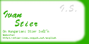 ivan stier business card